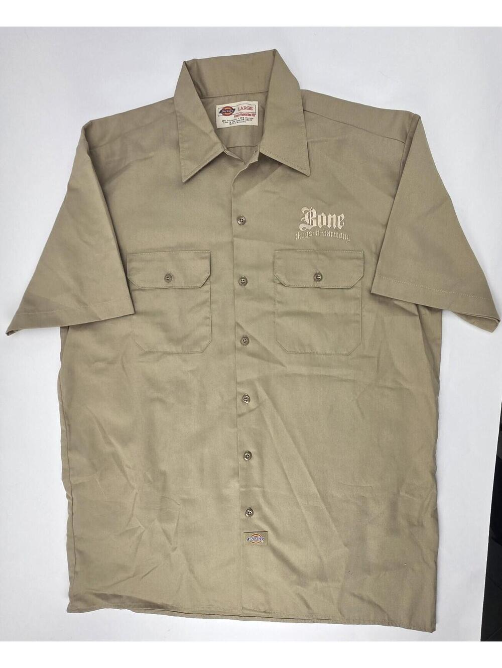 Dickies Bone Thugs-N-Harmony Embroidered Beige Work Shirt Men’s Large